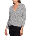 1.STATE Womens Textured Wrap Blouse gray XS