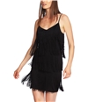 1.STATE Womens Fringe Mini Dress black 2