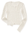 Aeropostale Womens Sheer Cropped Pullover Sweater