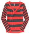 Aeropostale Womens Striped V Neck Knit Sweater 639 M