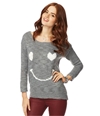 Aeropostale Womens Loose Heart Smile Knit Sweater