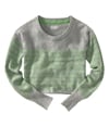 Aeropostale Womens Long Sleeve Opposite Stripe Knit Sweater lththrgreen S