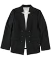 Tahari Womens Star Neck Double Breasted Blazer Jacket black 12