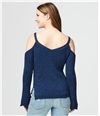 Aeropostale Womens Cold Shoulder Textured Pullover Sweater 470 XS