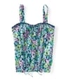 Aeropostale Womens Banded Floral Woven Tank Top navyni XL
