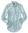Aeropostale Womens Washed Denim Button Up Shirt