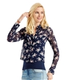 Aeropostale Womens Sheer Floral Button Down Blouse 404 S