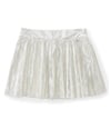 Aeropostale Womens Cotton Metallic Side-zip Pleated Skirt 044 9/10