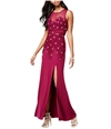 Say Yes to the Prom Womens Illusion Gown Dress dkmagenta 3