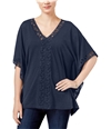 JM Collection Womens Poncho Pullover Blouse intrepidblue S