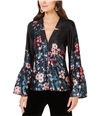 Nanette Lepore Womens Silk Floral Pullover Blouse black S