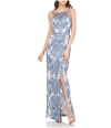 JS Collection Womens Floral Gown Dress blue 4