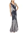 JS Collection Womens Leaves Gown Dress gray 4