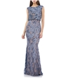 JS Collection Womens Lace Blouson Dress blue 4
