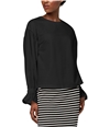 Olivia & Grace Womens Smocked Pullover Blouse black XS