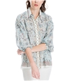 Max Studio London Womens Patterned Button Down Blouse