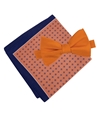 Tommy Hilfiger Mens Solid Micro-Neat Neck Tie Set orange Short