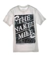 Ecko Unltd. Mens The Naked Mile Graphic T-Shirt blchwhite S
