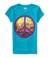 Aeropostale Girls Glitter Peace Graphic T-Shirt
