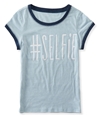 Aeropostale Girls Glitter Selfie Embellished T-Shirt