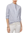 Maison Jules Womens Pinstripe Button Up Shirt