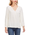 Vince Camuto Womens Diamond Print Pullover Blouse ivory S