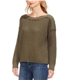 Vince Camuto Womens Contrast Stitching Pullover Sweater green XL
