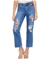 Vince Camuto Womens Patchwork Straight Leg Jeans