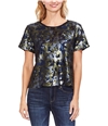 Vince Camuto Womens Camo Sequined Embellished T-Shirt green XS