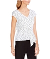 Vince Camuto Womens Tie Front Pullover Blouse white S