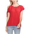 Vince Camuto Womens Asymmetrical Pullover Blouse red S