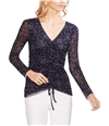 Vince Camuto Womens Mesh Pullover Blouse darkblue XS