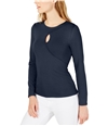 Vince Camuto Womens Keyhole Pullover Blouse darkblue XS