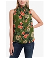 Vince Camuto Womens Floral Sleeveless Blouse Top green XS