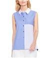 Vince Camuto Womens Colorblocked Button Up Shirt