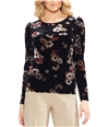 Vince Camuto Womens Floral Pullover Blouse richblack XS