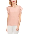 Vince Camuto Womens Sparkle Ruffled Blouse rose XS
