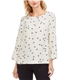 Vince Camuto Womens Side Button Pullover Blouse white M