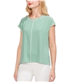 Vince Camuto Womens Contrast Piped Pullover Blouse green M