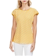 Vince Camuto Womens Gingham Print Pullover Blouse darkyellow M