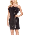 Vince Camuto Womens Feather Detail Cocktail Dress richblack 14