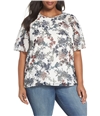 Vince Camuto Womens Heirloom Garden Pullover Blouse natural 1X