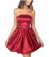 Bee Darlin Womens Embellished Strapless Bubble Dress red 5/6