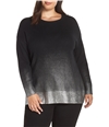 Vince Camuto Womens Ombre Foiled Pullover Sweater black 1X