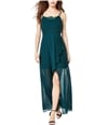 City Studio Womens Lace Detail Gown Dress forestgreen 5