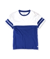 Ecko Unltd. Womens Colorblock Stripe Sleeve Basic T-Shirt azureblue S