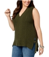 525 America Womens Sleeveless Tunic Sweater darkgreen 1X