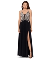 Betsy & Adam Womens Lace Up Gown Dress black 2