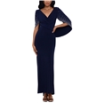 Betsy & Adam Womens Embellished Gown Dress navy 4