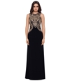 Betsy & Adam Womens Embellished Bodice Gown Dress charcoal 2